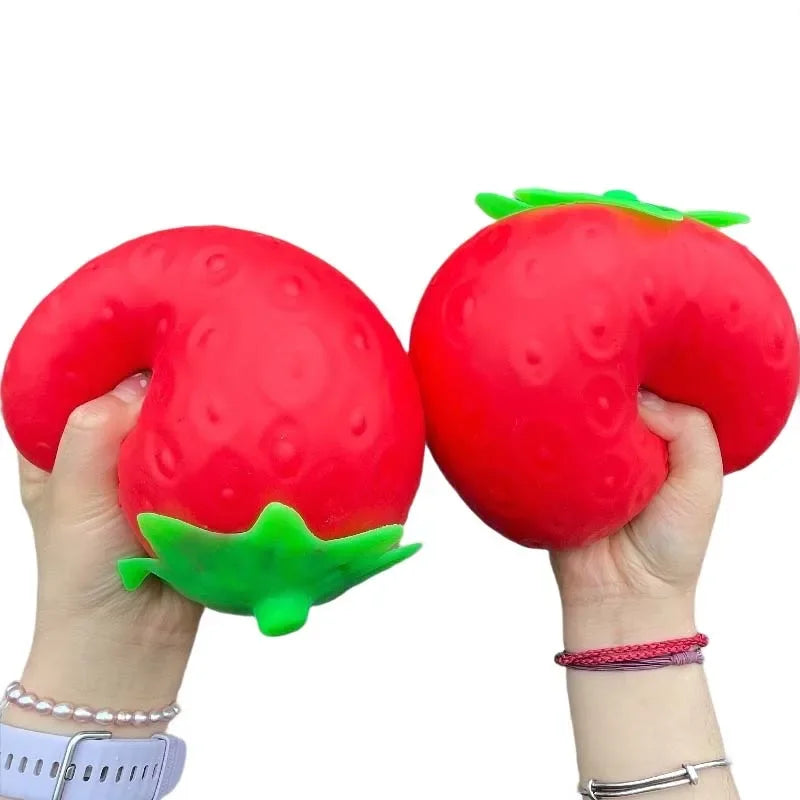 Squishy Fraise Géante 🍓 – Jouet Sensoriel Doux et Satisfaisant