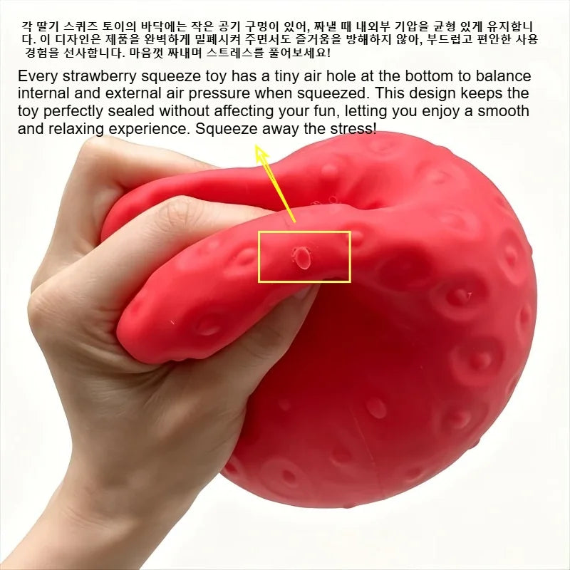 Squishy Fraise Géante 🍓 – Jouet Sensoriel Doux et Satisfaisant