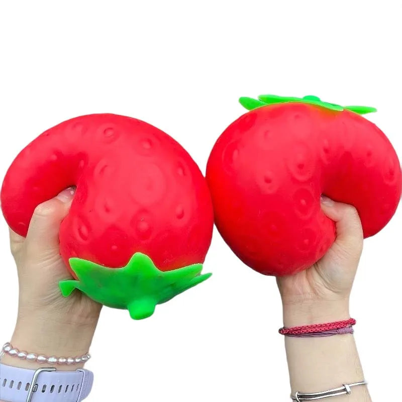 Squishy Fraise Géante 🍓 – Jouet Sensoriel Doux et Satisfaisant