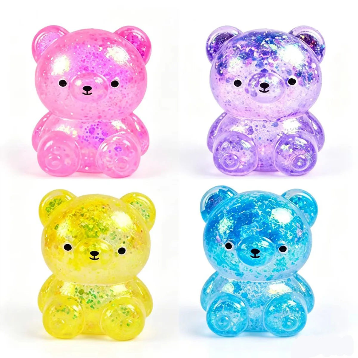 Squishy Ourson Pailleté – Jouet Anti-Stress Moelleux à Presser