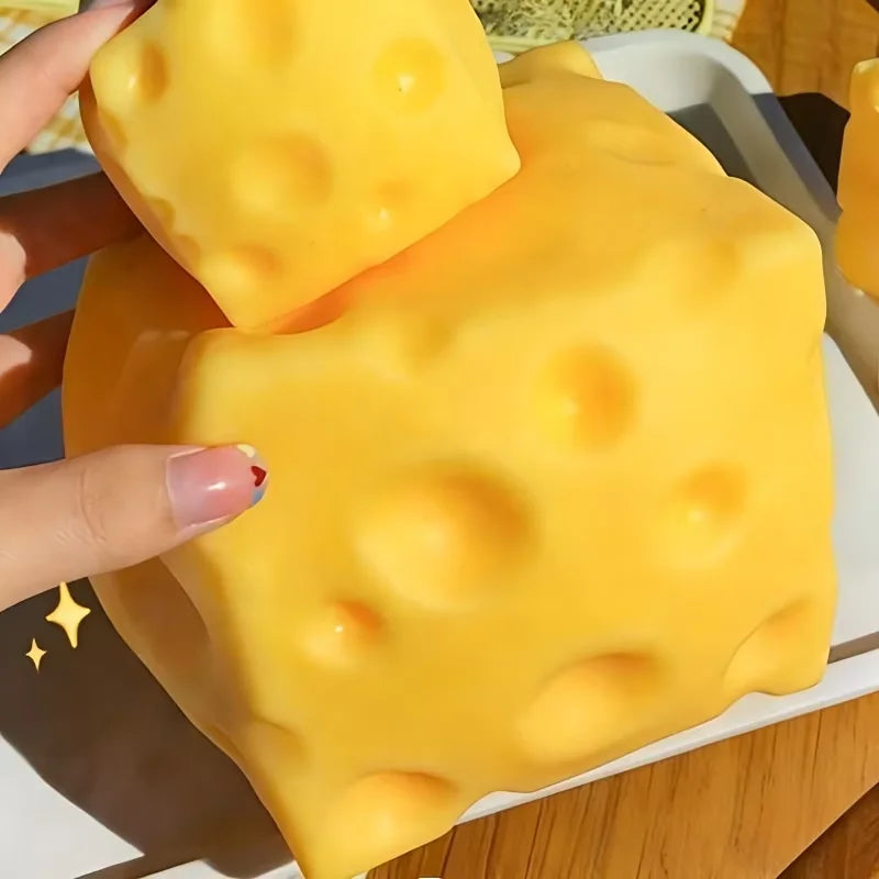 🧀 Squishy Fromage XXL – Balle Anti-Stress Moelleuse à Pétrir